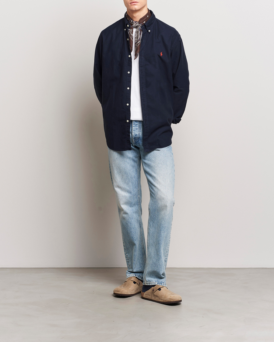 Mies | Vaatteet | Polo Ralph Lauren | Custom Fit Garment Dyed Oxford Shirt Navy