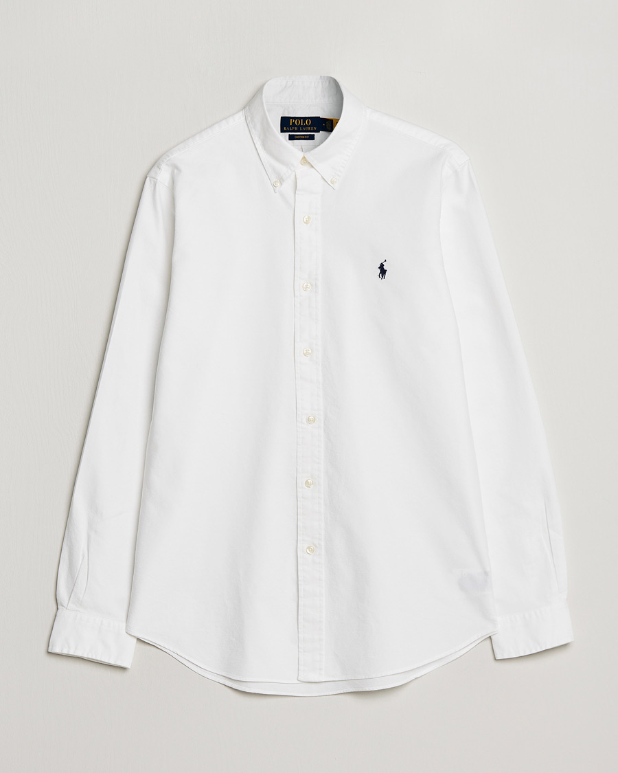 Miehet | Rennot | Polo Ralph Lauren | Custom Fit Garment Dyed Oxford Shirt White