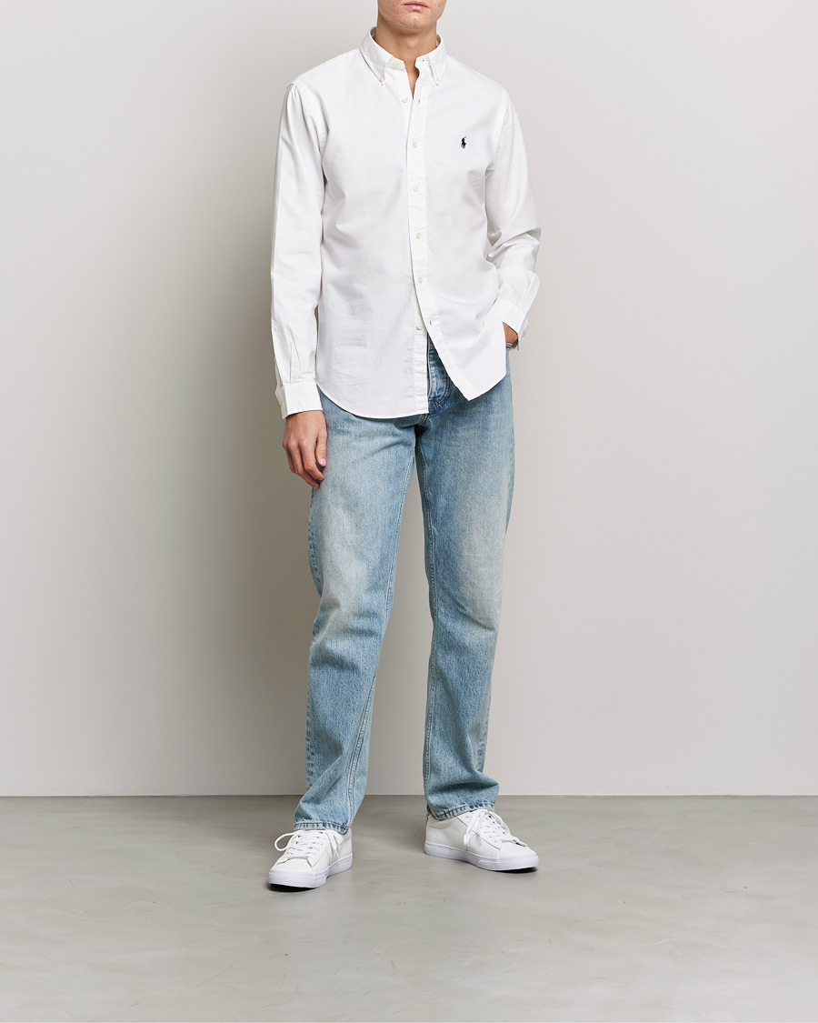 Mies | Vaatteet | Polo Ralph Lauren | Custom Fit Garment Dyed Oxford Shirt White
