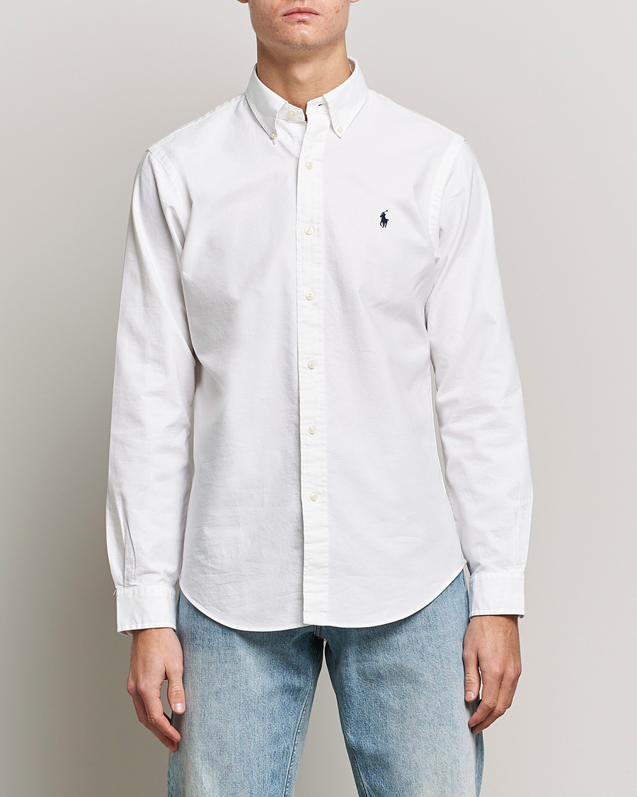 Mies | Oxford-paidat | Polo Ralph Lauren | Custom Fit Garment Dyed Oxford Shirt White