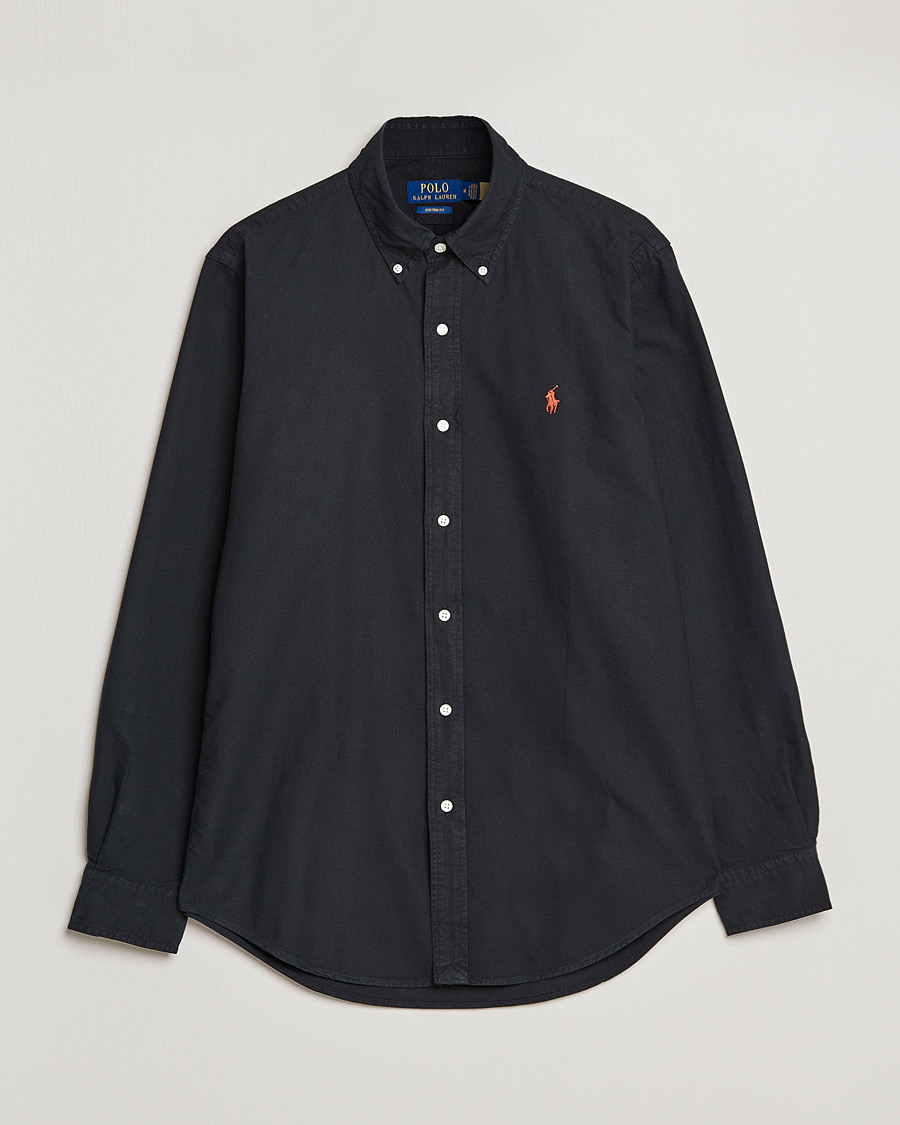 Mies | Kauluspaidat | Polo Ralph Lauren | Custom Fit Garment Dyed Oxford Shirt Black