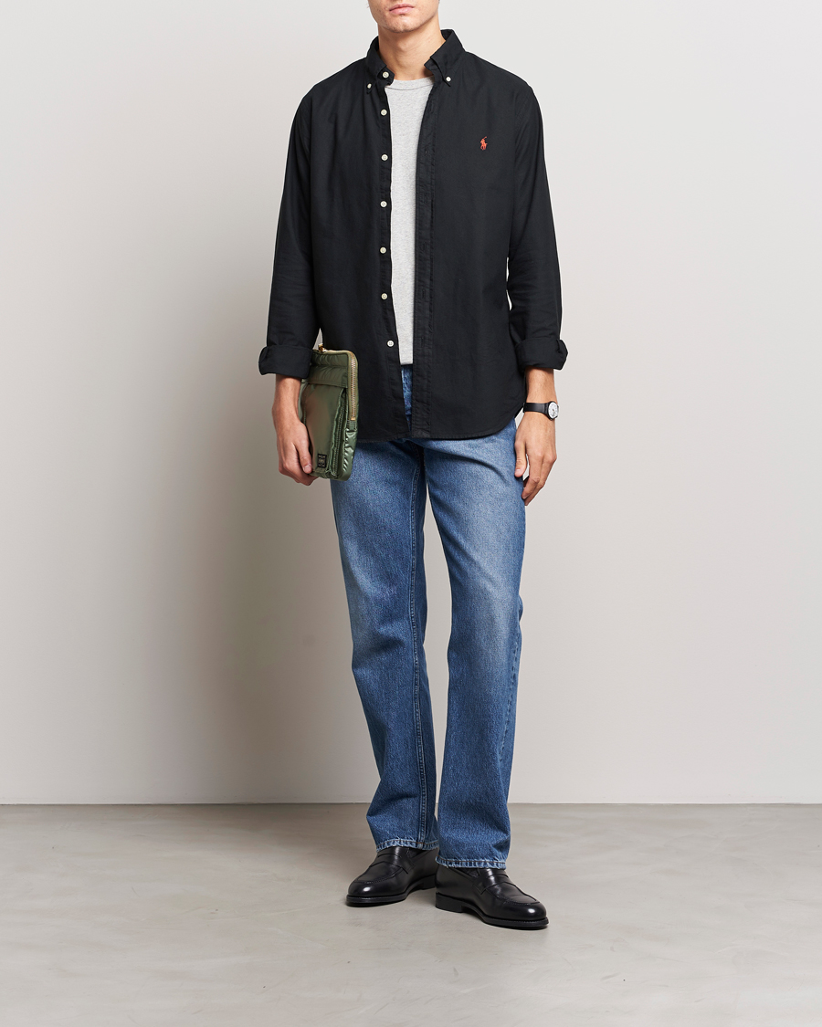 Mies | Kauluspaidat | Polo Ralph Lauren | Custom Fit Garment Dyed Oxford Shirt Black