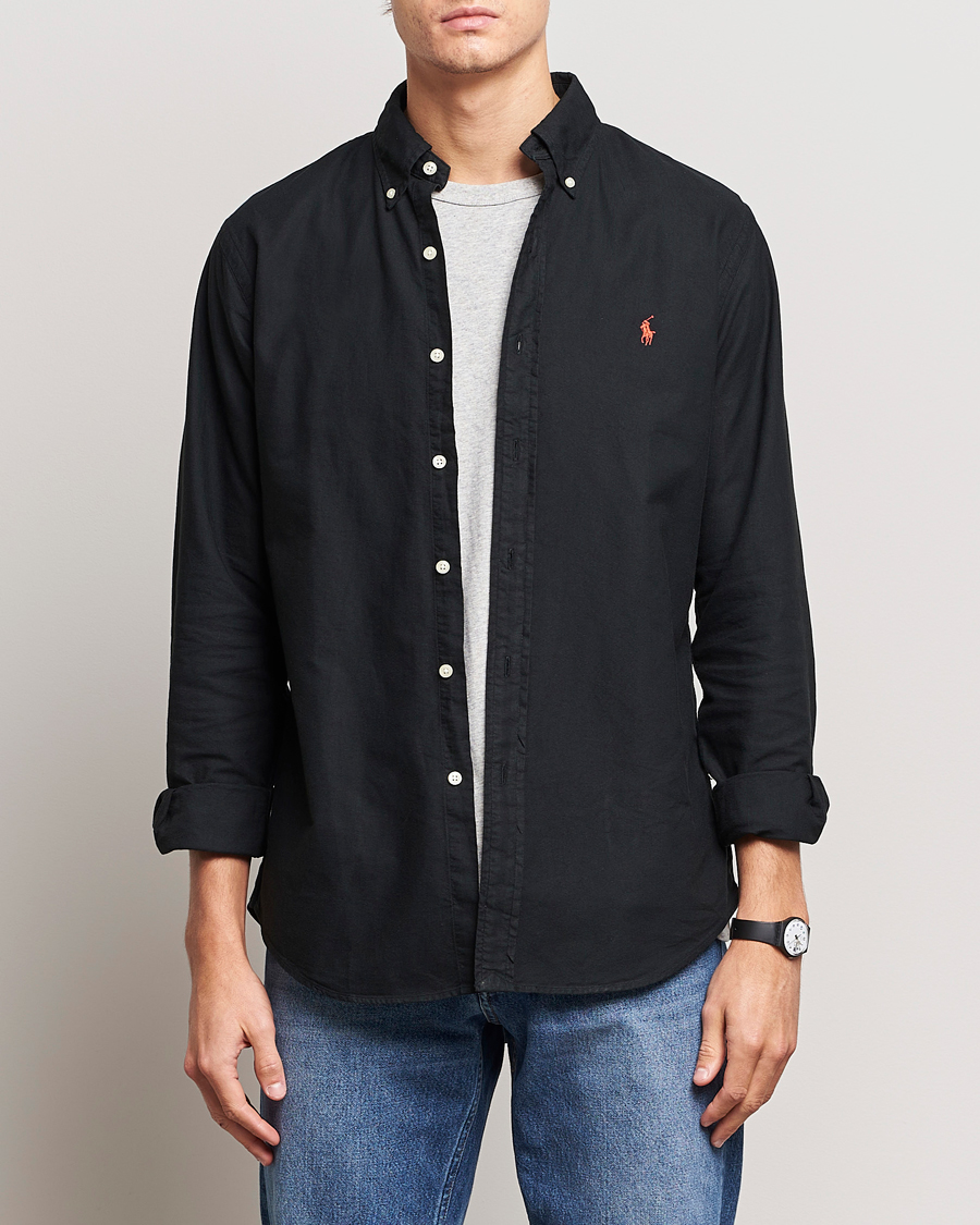 Mies | Kauluspaidat | Polo Ralph Lauren | Custom Fit Garment Dyed Oxford Shirt Black