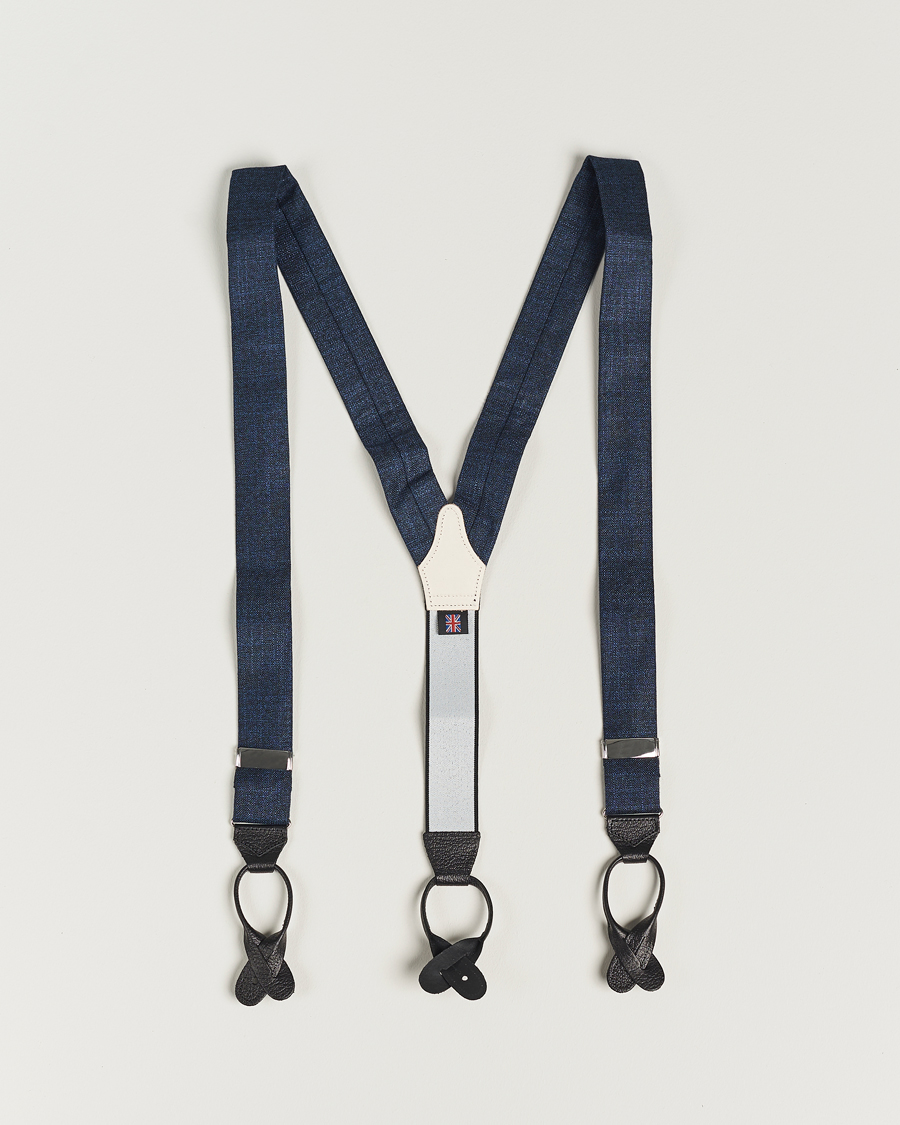 Mies | Albert Thurston Hardy Minnis Bamboo Braces 38mm Navy | Albert Thurston | Hardy Minnis Bamboo Braces 38mm Navy