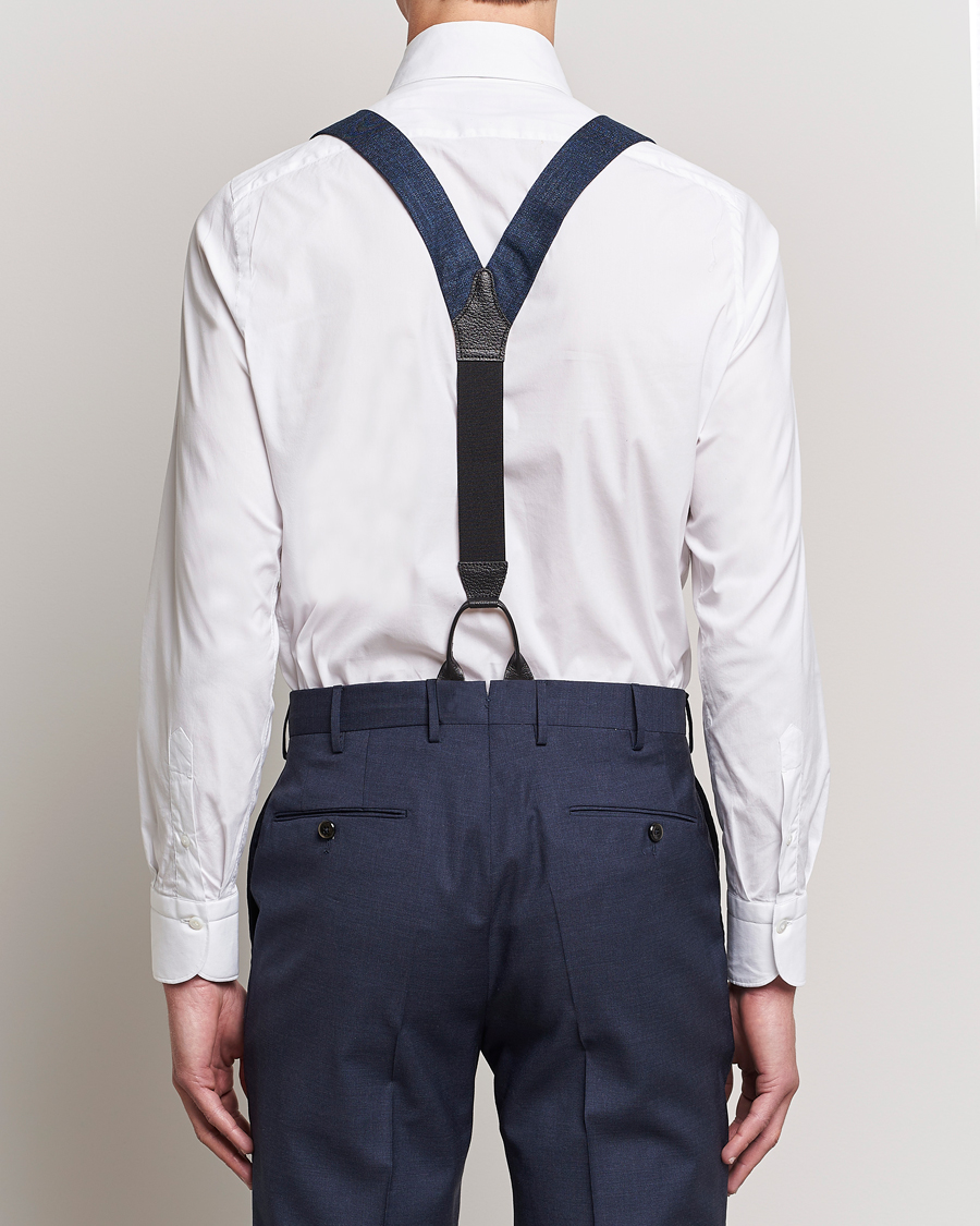 Mies | Albert Thurston Hardy Minnis Bamboo Braces 38mm Navy | Albert Thurston | Hardy Minnis Bamboo Braces 38mm Navy