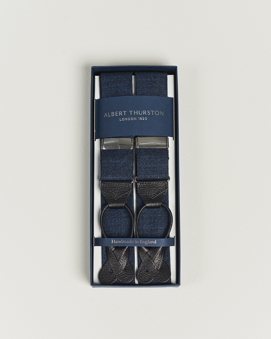 Mies | Albert Thurston Hardy Minnis Bamboo Braces 38mm Navy | Albert Thurston | Hardy Minnis Bamboo Braces 38mm Navy