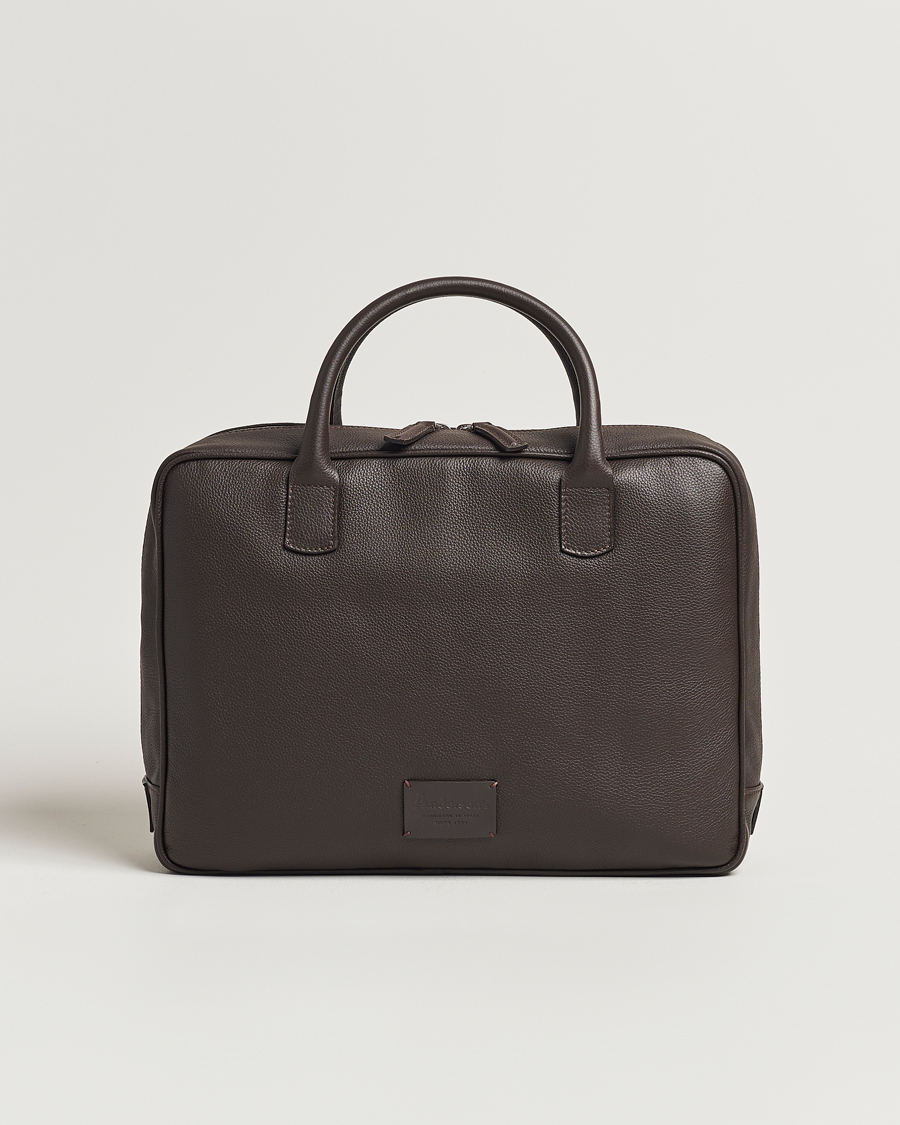 Mies |  | Anderson's | Full Grain Leather Briefcase Dark Brown