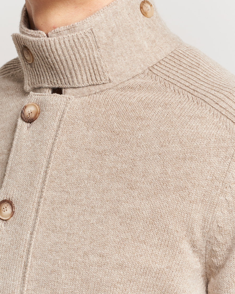 Mies | Puserot | Gran Sasso | Heavy Wool Cardigan Taupe Melange