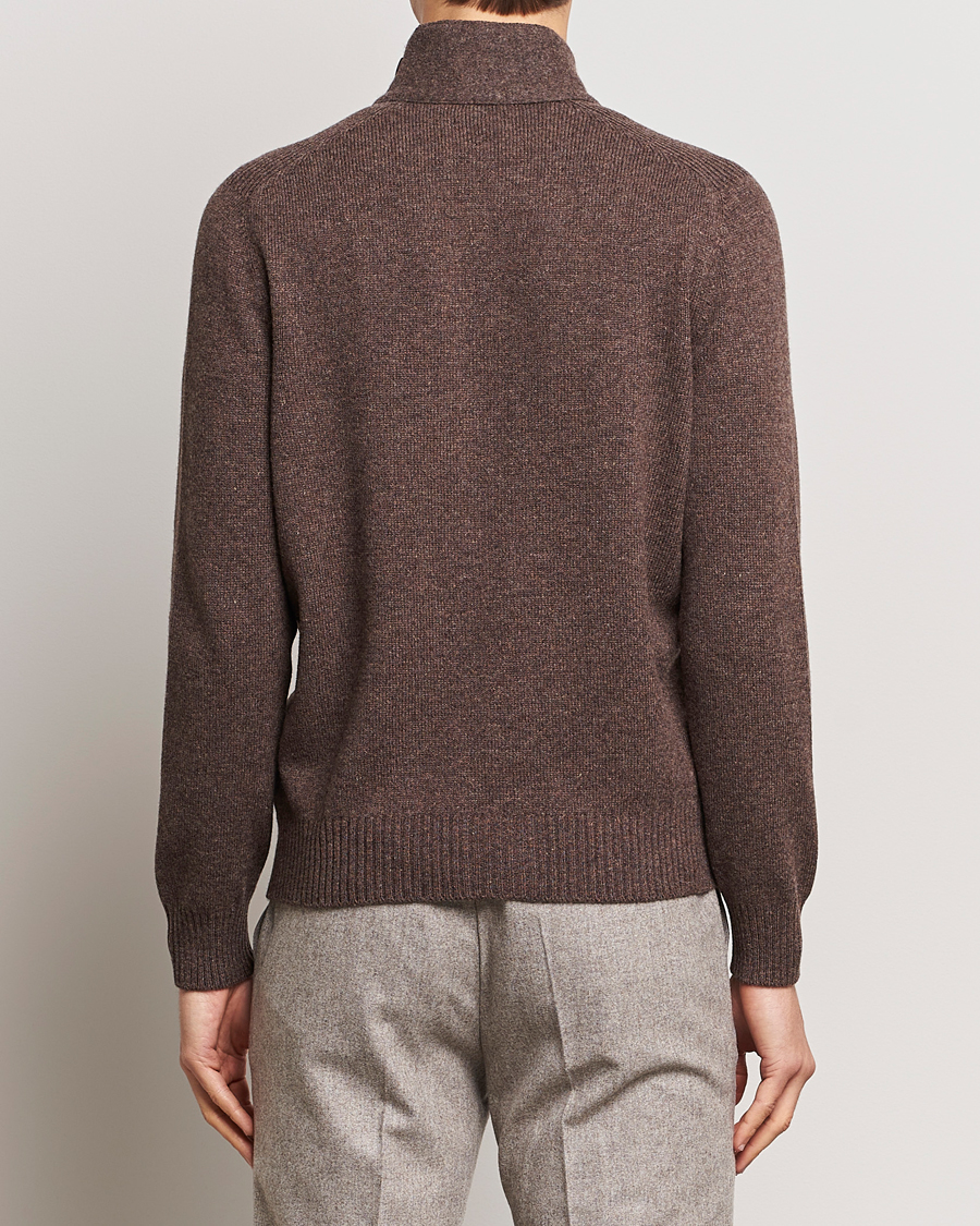 Mies | Puserot | Gran Sasso | Heavy Wool Cardigan Brown Melange