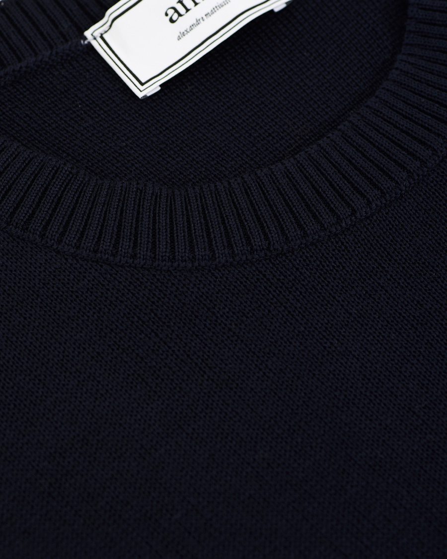 Mies | Puserot | AMI | Heart Logo Merino Sweater Navy