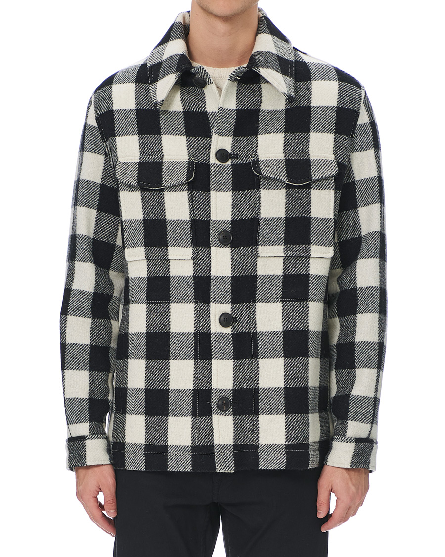Mies | Takit | AMI | Overcheck Flannel Shirt Jacket Black/White