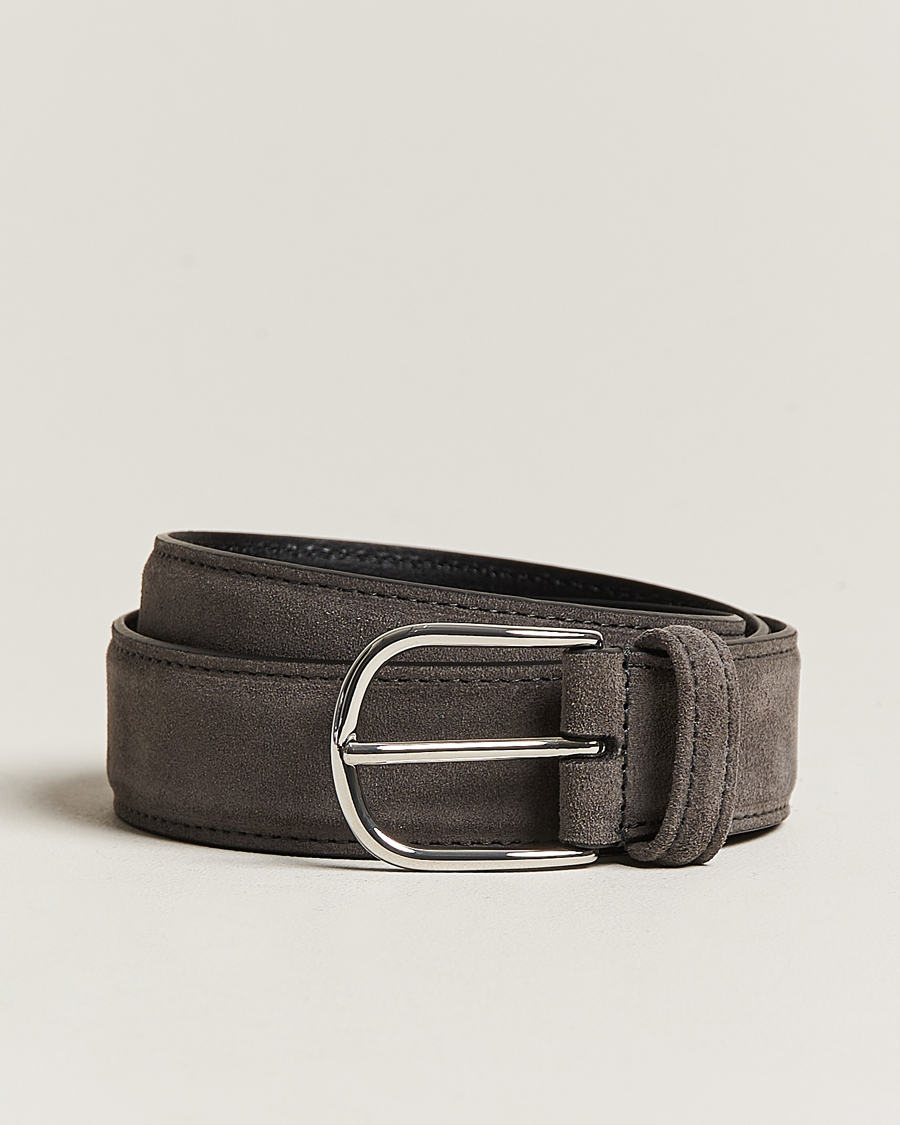 Miehet |  | Anderson's | Suede 3,5 cm Belt Grey