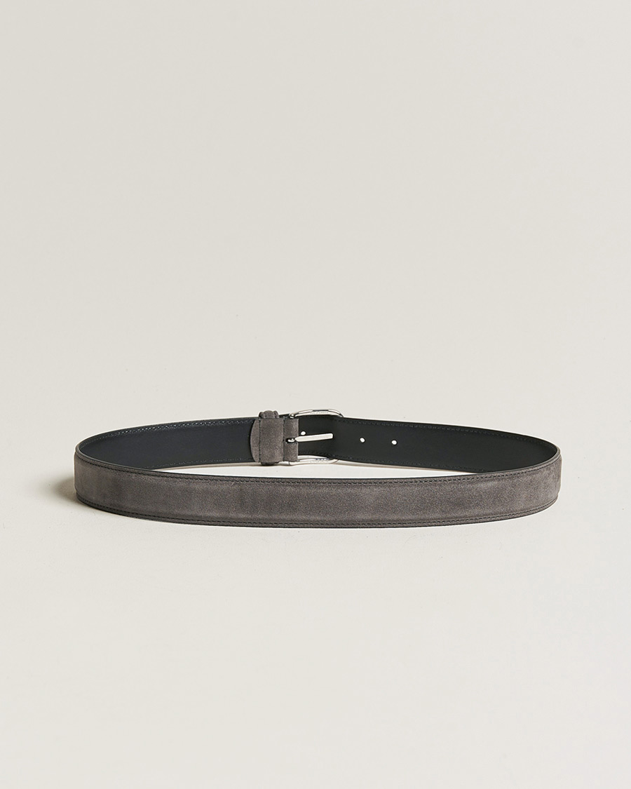 Mies | Vyöt | Anderson's | Suede 3,5 cm Belt Grey