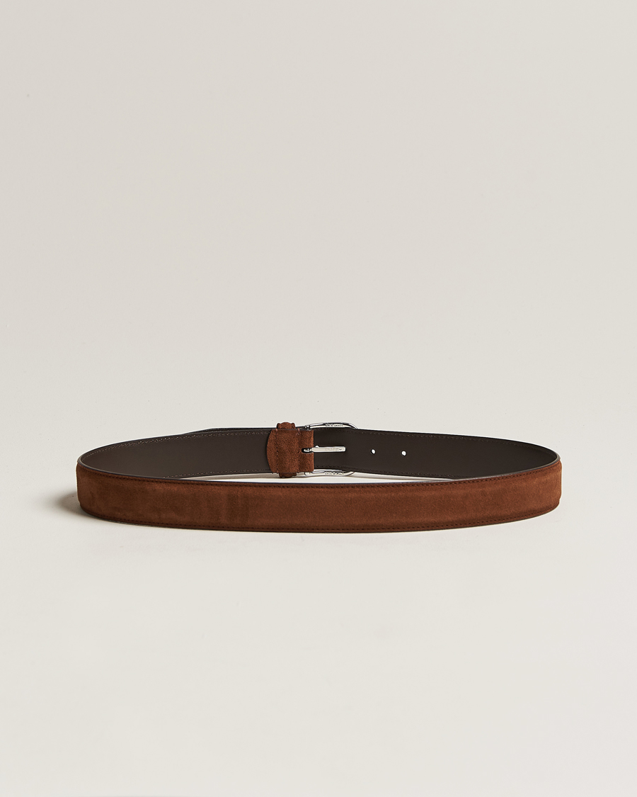 Mies | Anderson's Suede 3,5 cm Belt Brown 85 | Anderson's | Suede 3,5 cm Belt Brown 85