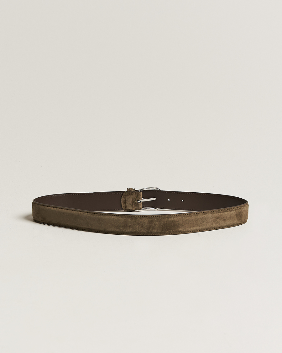 Mies |  | Anderson's | Suede 3,5 cm Belt Green