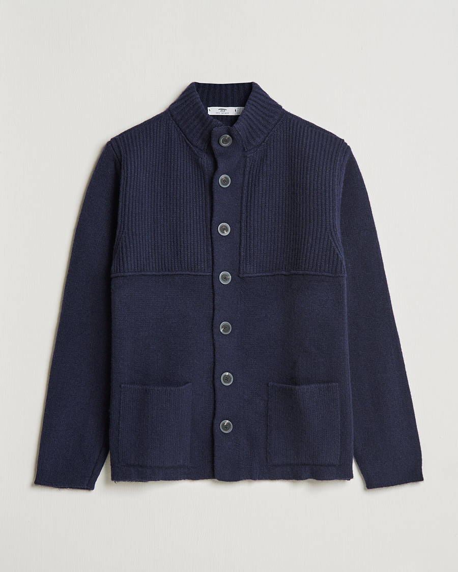 Mies | Puserot | Inis Meáin | Heavy Wool Cardigan Navy