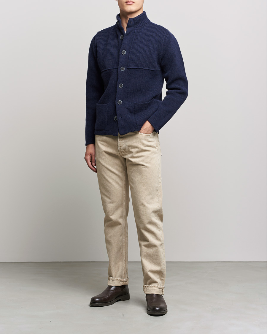 Mies | Puserot | Inis Meáin | Heavy Wool Cardigan Navy