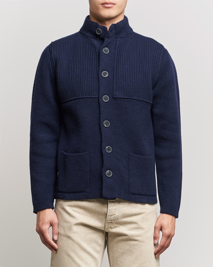 Mies | Puserot | Inis Meáin | Heavy Wool Cardigan Navy