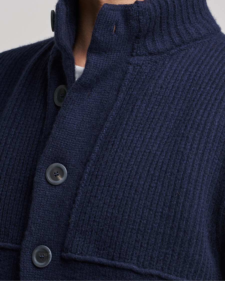 Mies | Puserot | Inis Meáin | Heavy Wool Cardigan Navy
