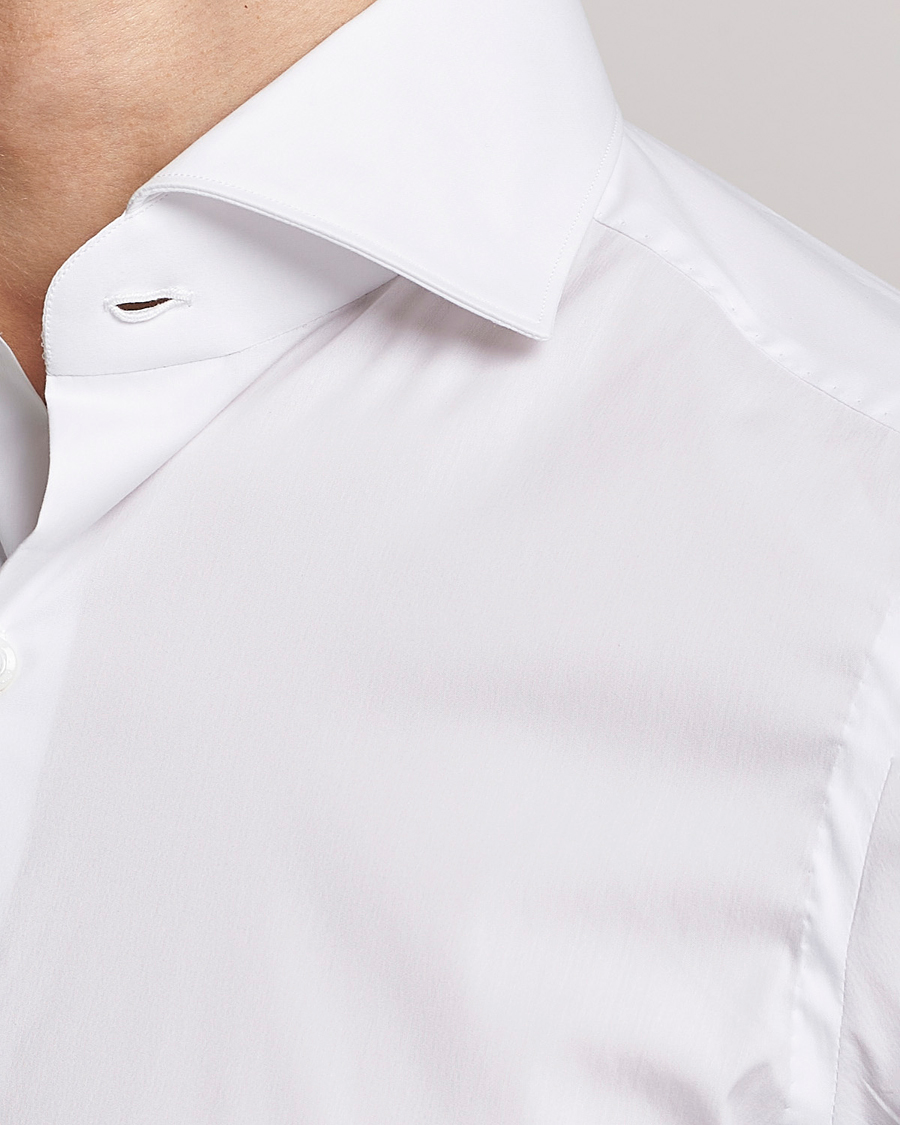 Mies | Kauluspaidat | Finamore Napoli | Milano Slim Fit Stretch Shirt White