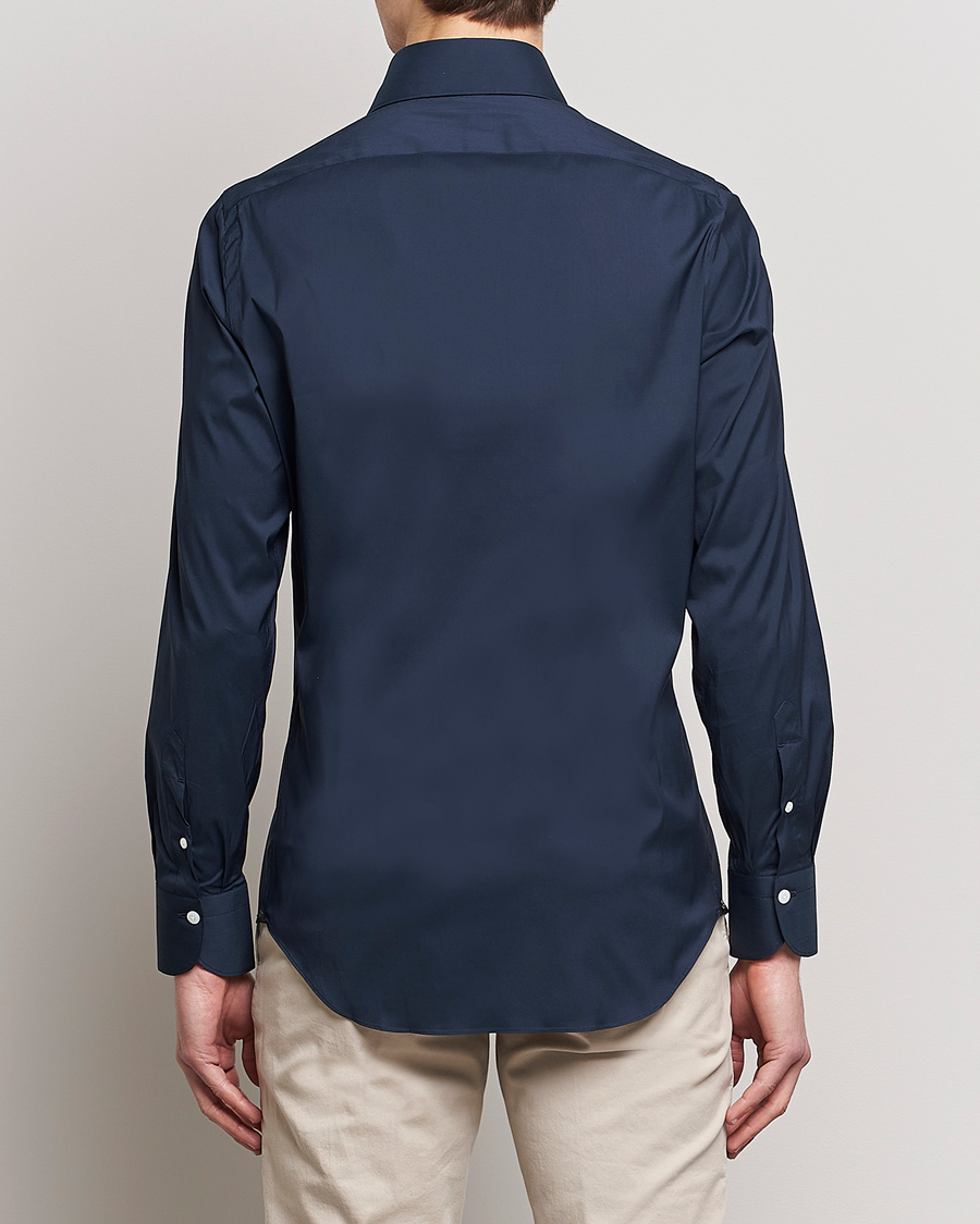 Mies | Kauluspaidat | Finamore Napoli | Milano Slim Fit Stretch Shirt Navy