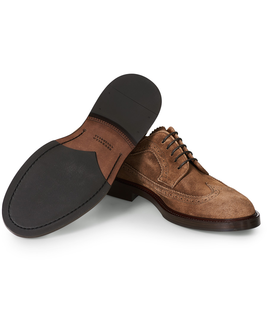 Mies | Brunello Cucinelli Longwing Brogue Brown Suede | Brunello Cucinelli | Longwing Brogue Brown Suede