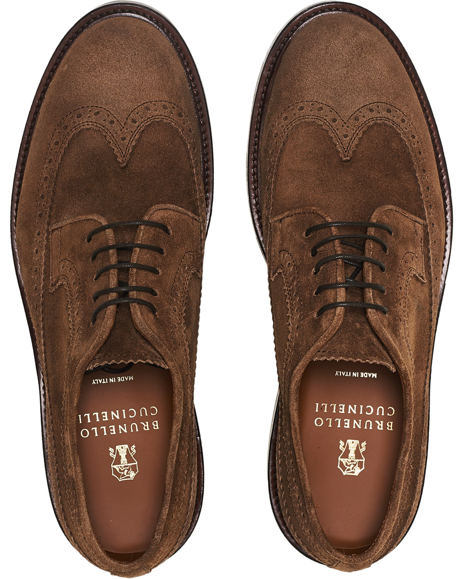 Mies | Brunello Cucinelli Longwing Brogue Brown Suede | Brunello Cucinelli | Longwing Brogue Brown Suede