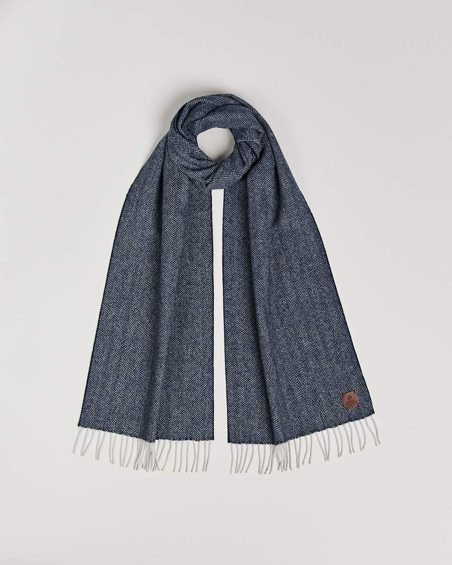 Mies | Kaulaliinat | Amanda Christensen | Wool Herringbone Scarf Navy
