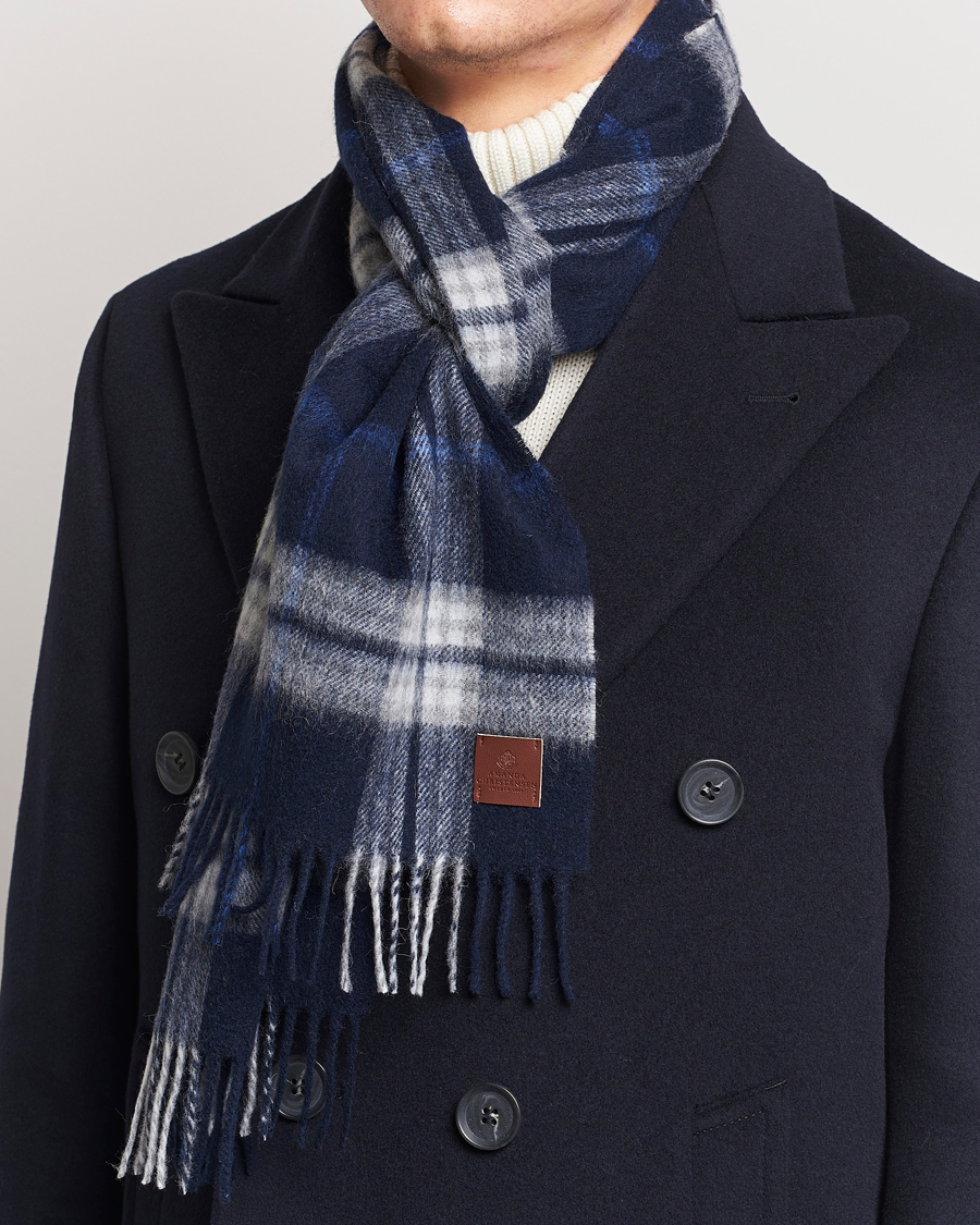 Mies | Amanda ChristensenWool Check ScarfNavy | Amanda Christensen | Amanda ChristensenWool Check ScarfNavy