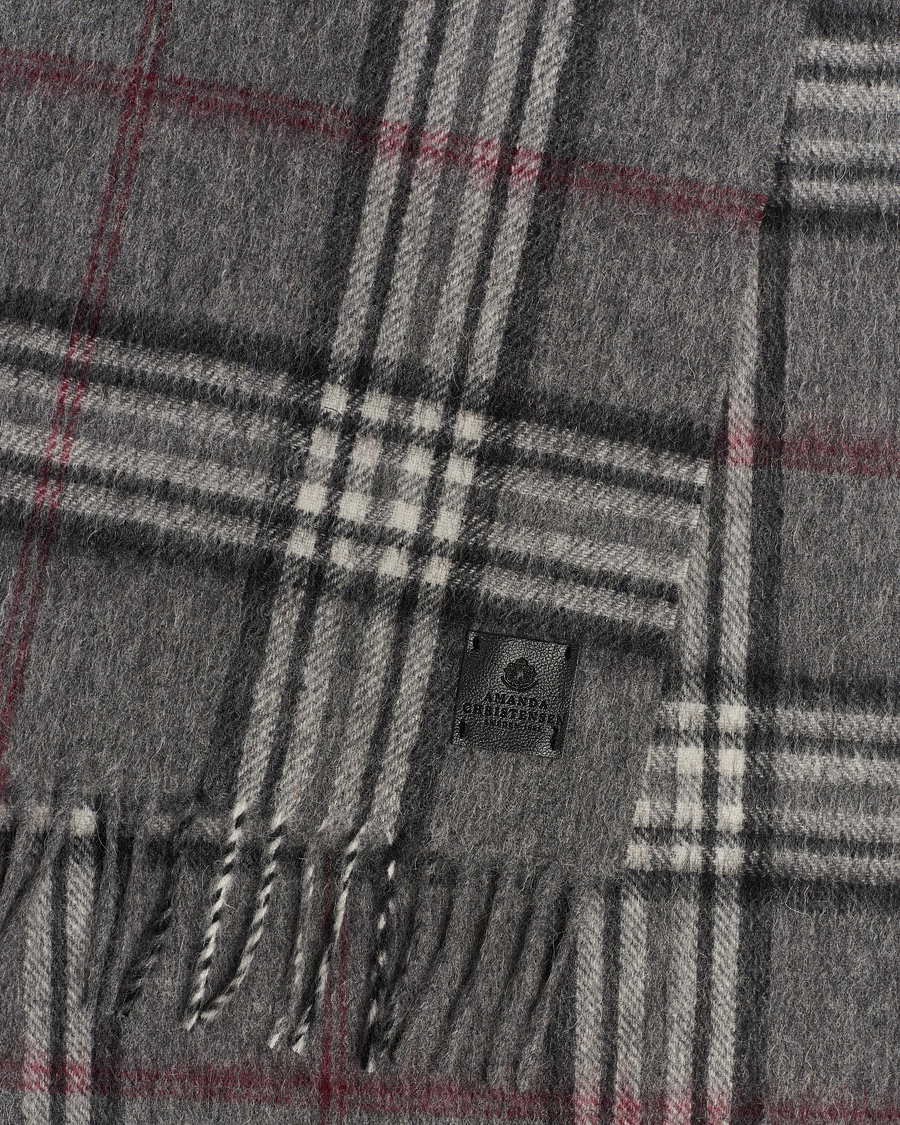 Mies | Amanda Christensen Wool Check Scarf Grey | Amanda Christensen | Wool Check Scarf Grey