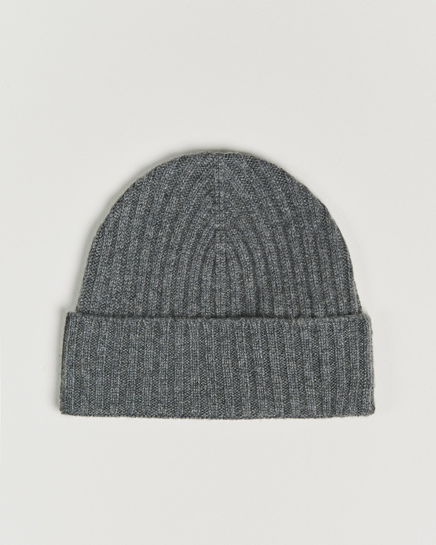 Mies | Pipot | Amanda Christensen | Rib Knitted Cashmere Cap Grey Melange