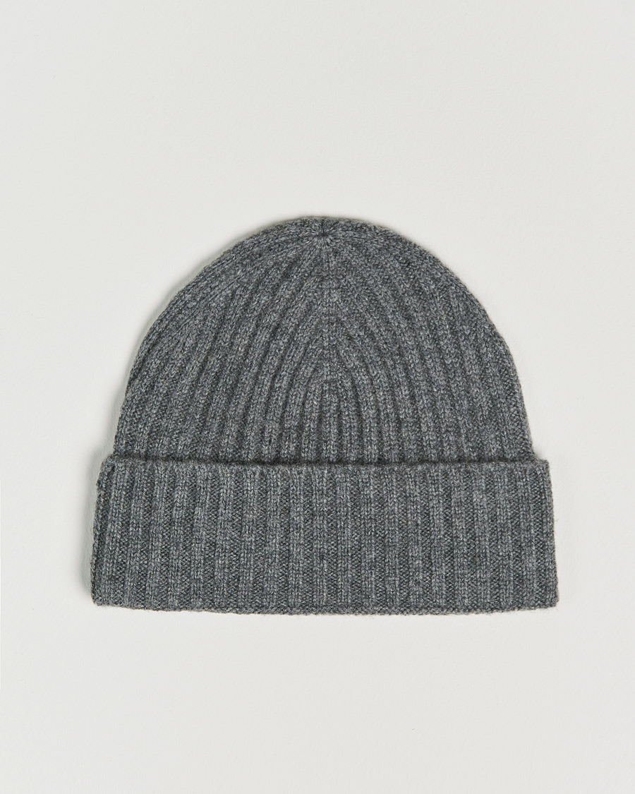 Mies | Pipot | Amanda Christensen | Rib Knitted Cashmere Cap Grey Melange