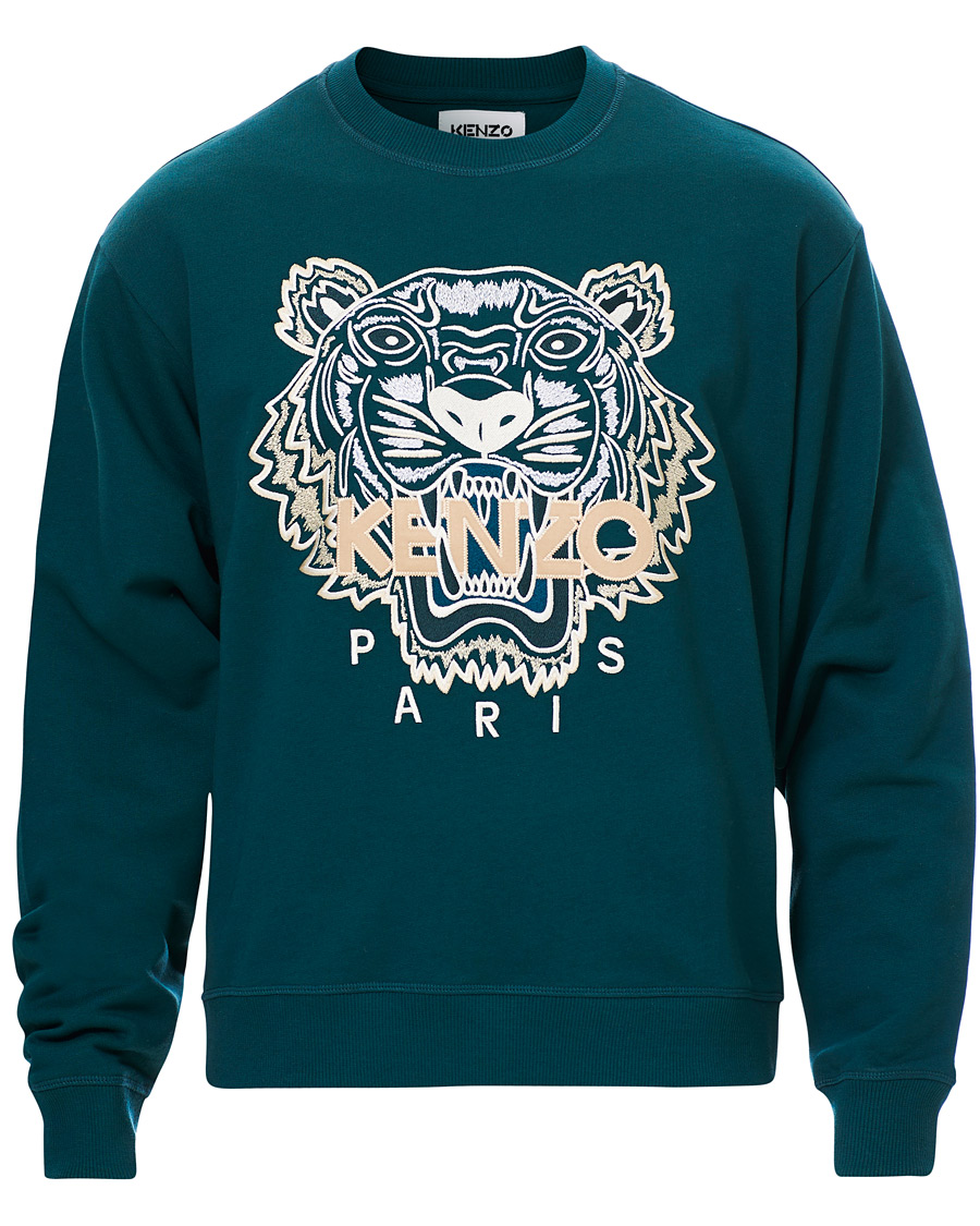 Mies | Puserot | KENZO | Icon Tiger Crew Neck Sweatshirt Green