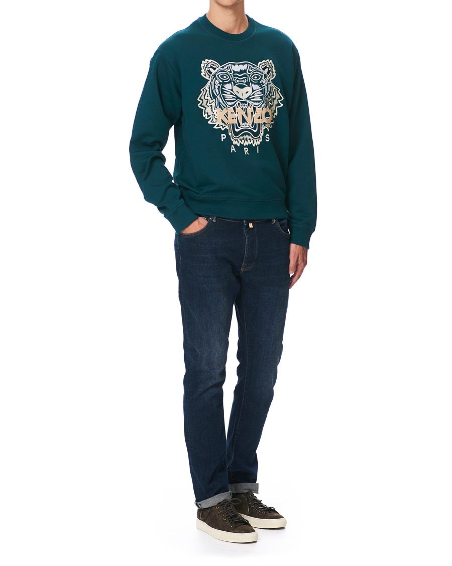 Mies | Puserot | KENZO | Icon Tiger Crew Neck Sweatshirt Green