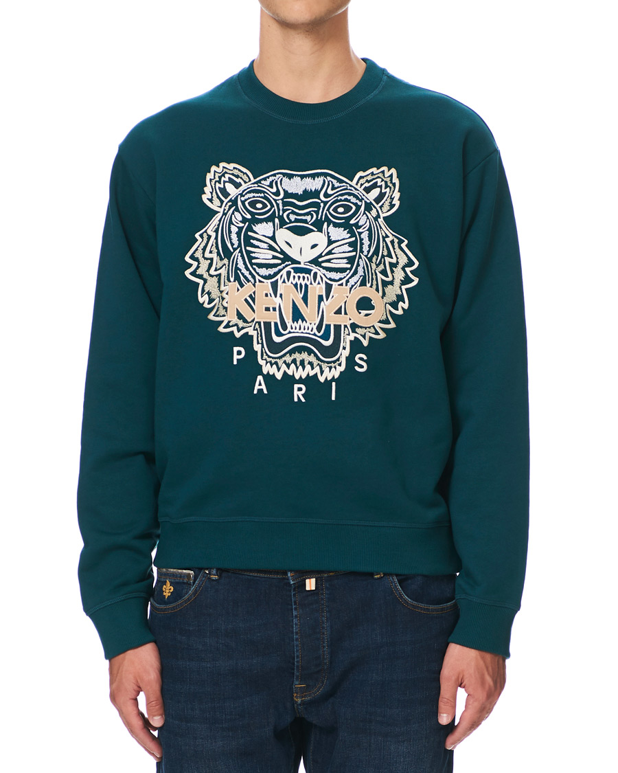 Mies | Puserot | KENZO | Icon Tiger Crew Neck Sweatshirt Green