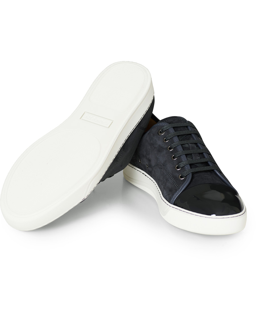 Mies | Lanvin Patent Captoe Sneaker Grey Suede | Lanvin | Patent Captoe Sneaker Grey Suede