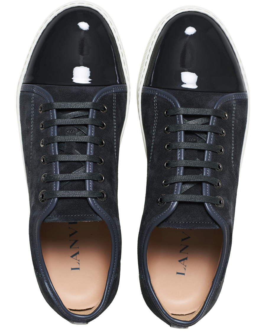 Mies | Lanvin Patent Captoe Sneaker Grey Suede | Lanvin | Patent Captoe Sneaker Grey Suede