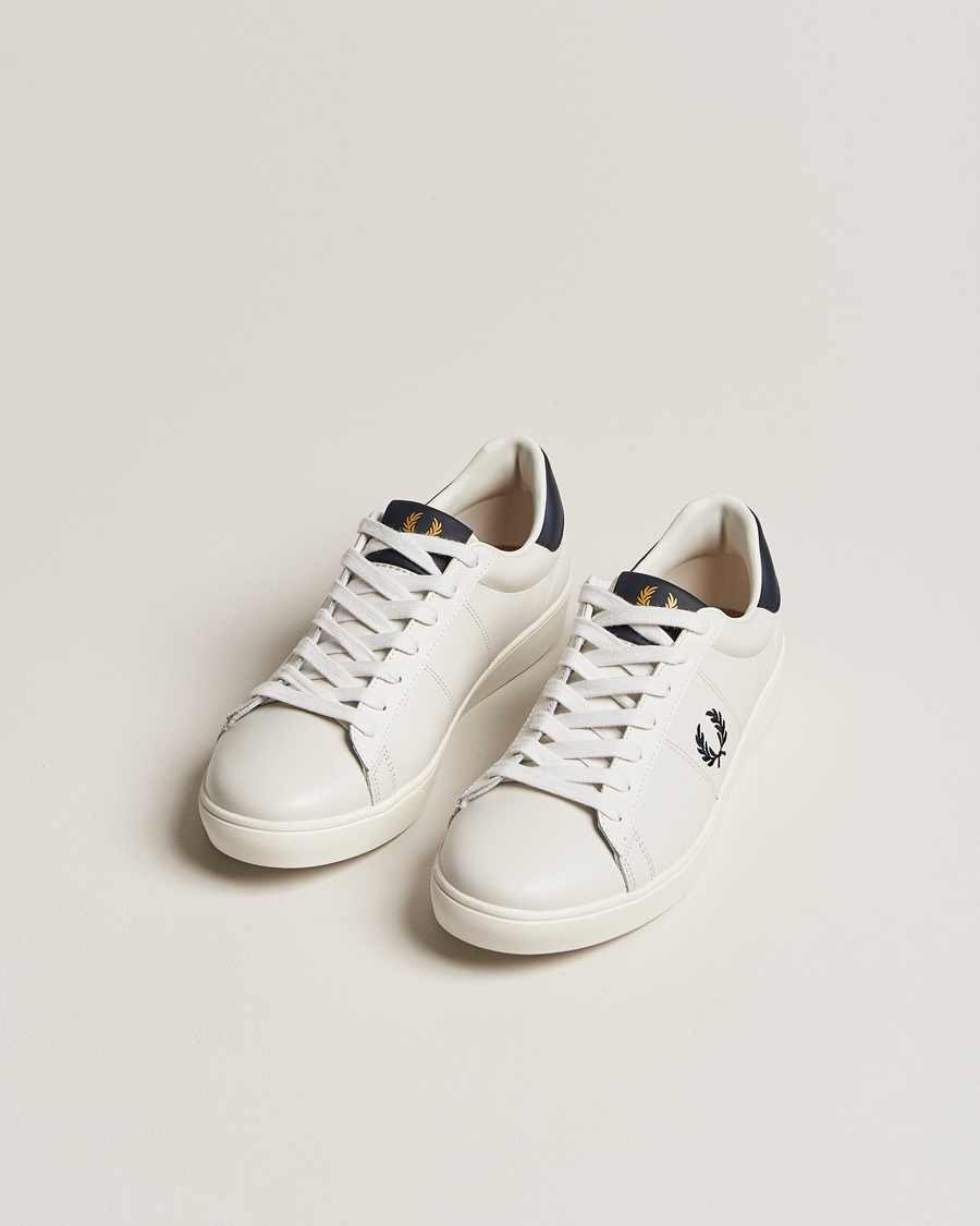 Mies | Kesäkengät | Fred Perry | Spencer Leather Sneakers Porcelain/Navy