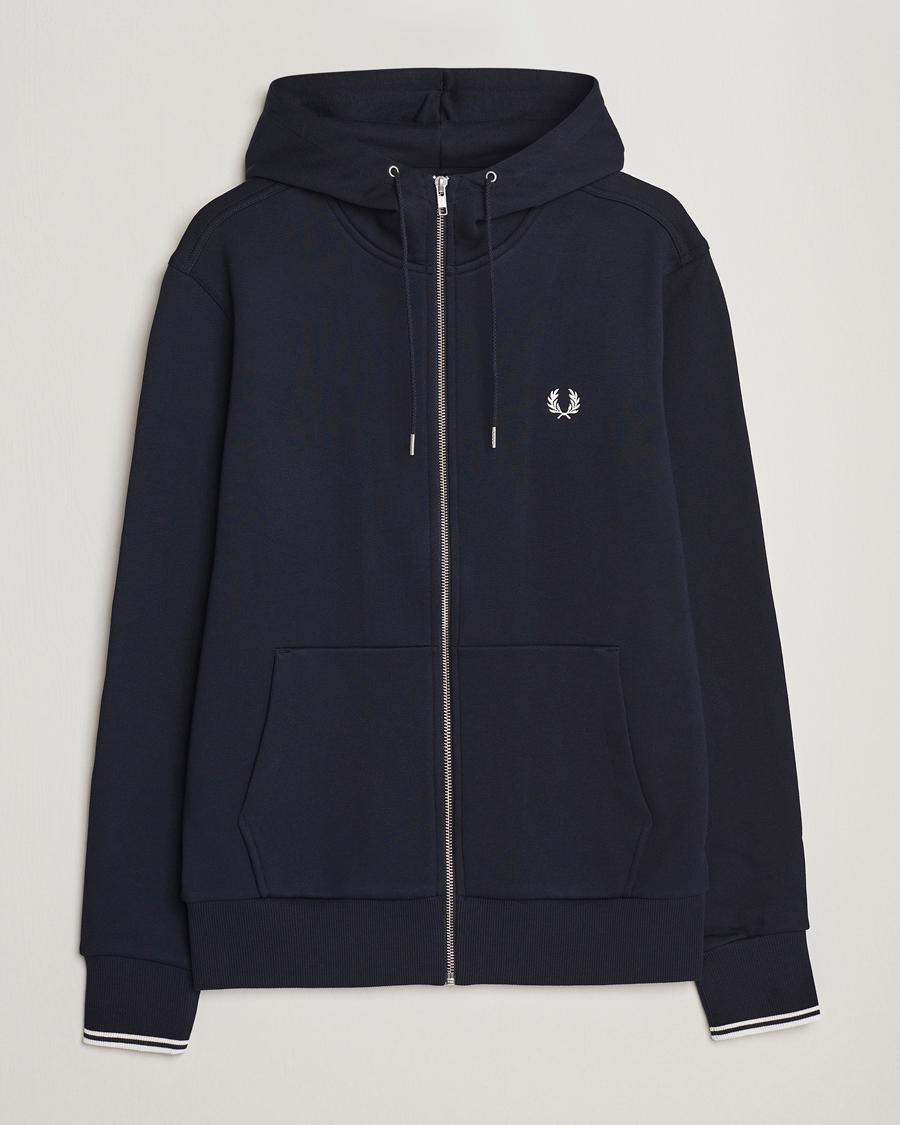 Mies | Puserot | Fred Perry | Full Zip Hooded Sweatshirt Navy