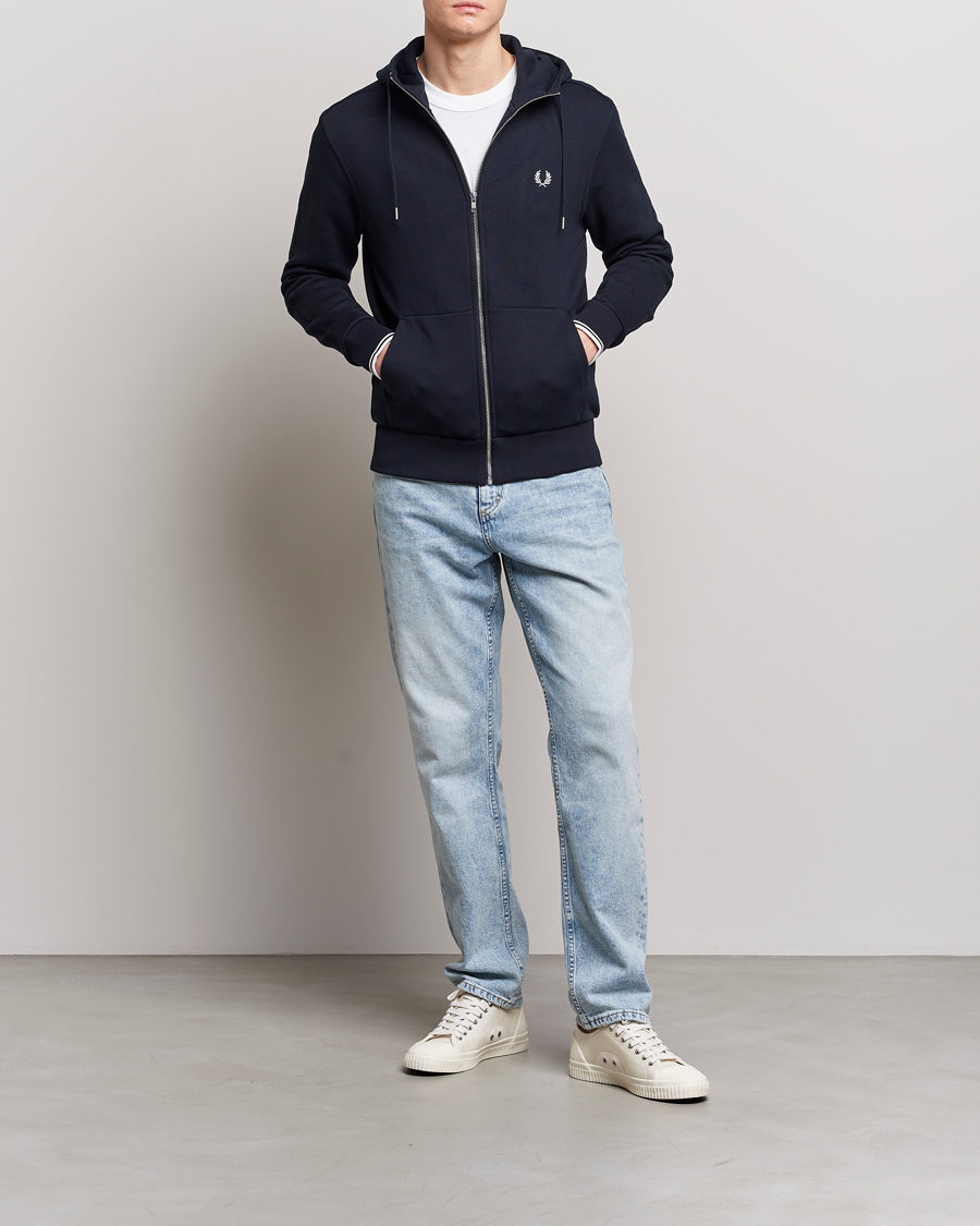 Mies | Puserot | Fred Perry | Full Zip Hooded Sweatshirt Navy
