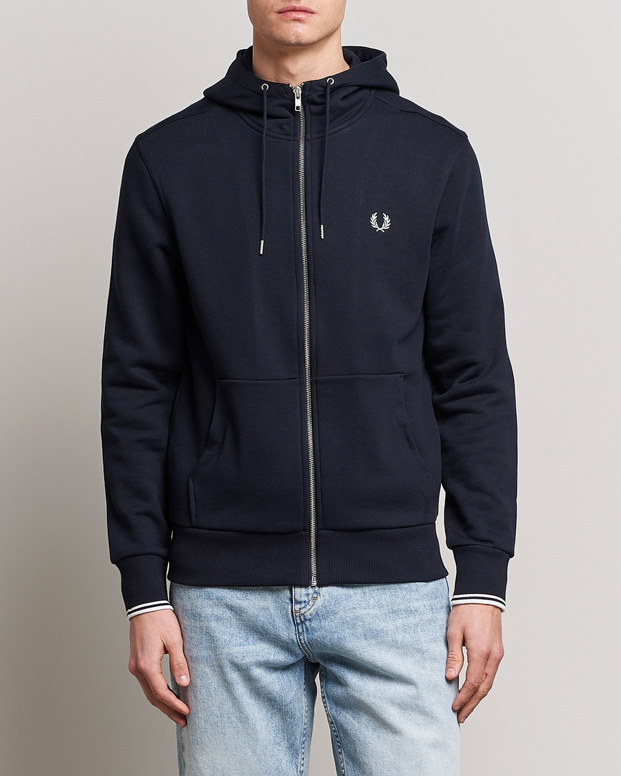 Mies | Puserot | Fred Perry | Full Zip Hooded Sweatshirt Navy
