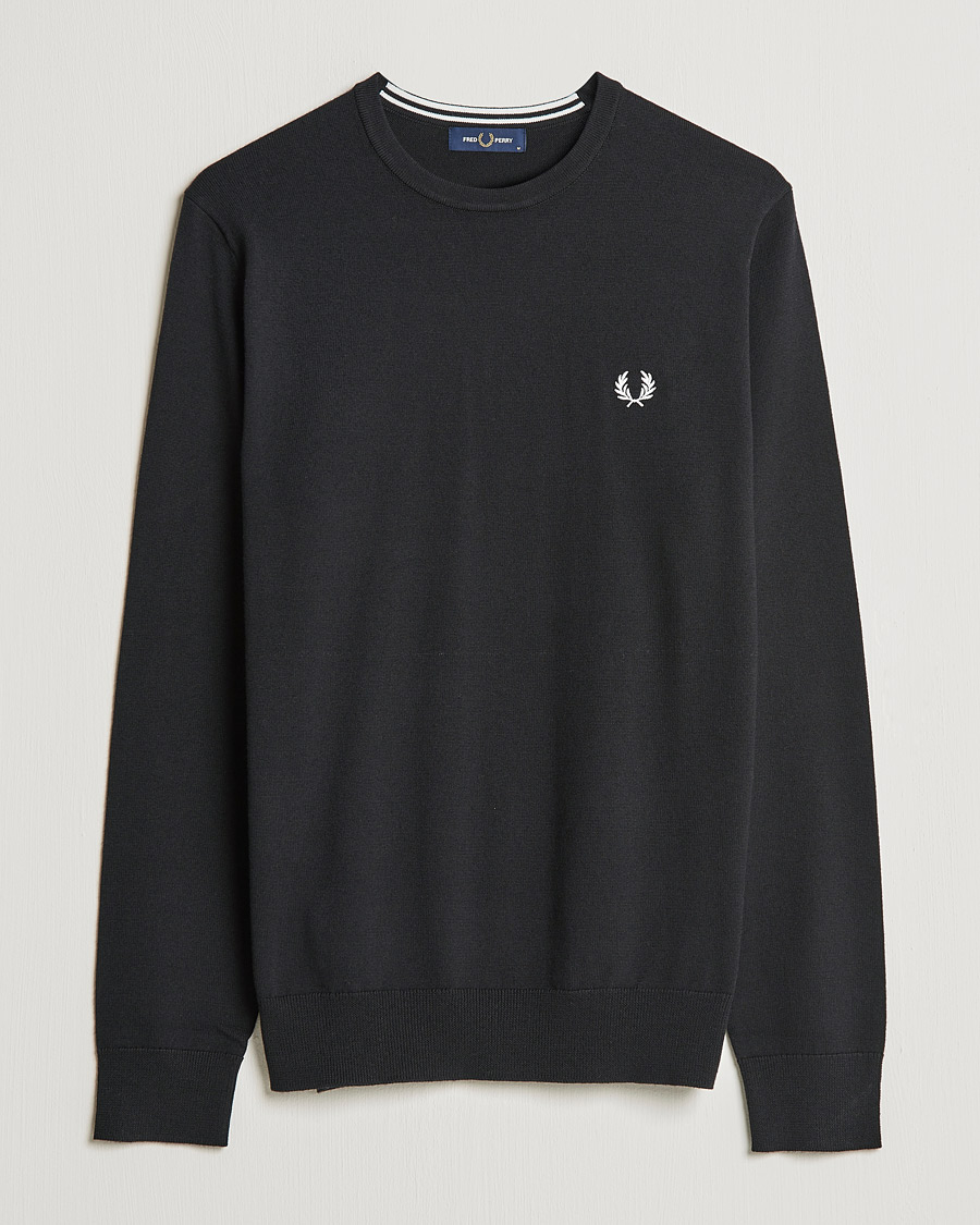 Mies | Puserot | Fred Perry | Classic Crew Neck Jumper Black