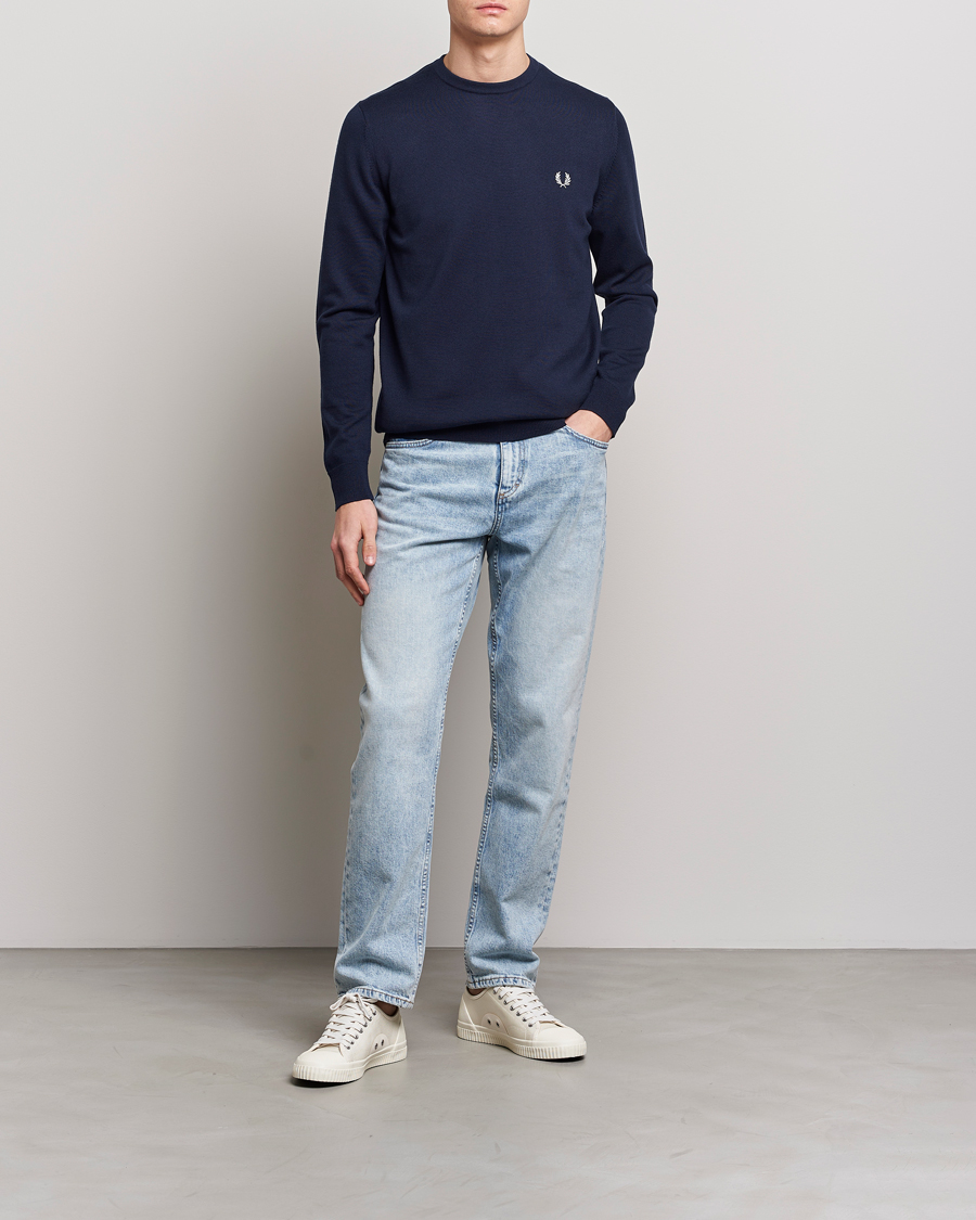 Mies | Puserot | Fred Perry | Classic Crew Neck Jumper Navy