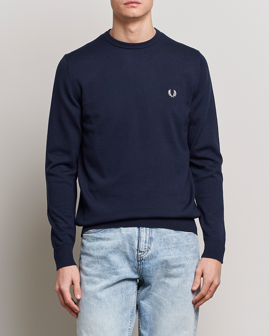 Mies | Fred Perry | Fred Perry | Classic Crew Neck Jumper Navy