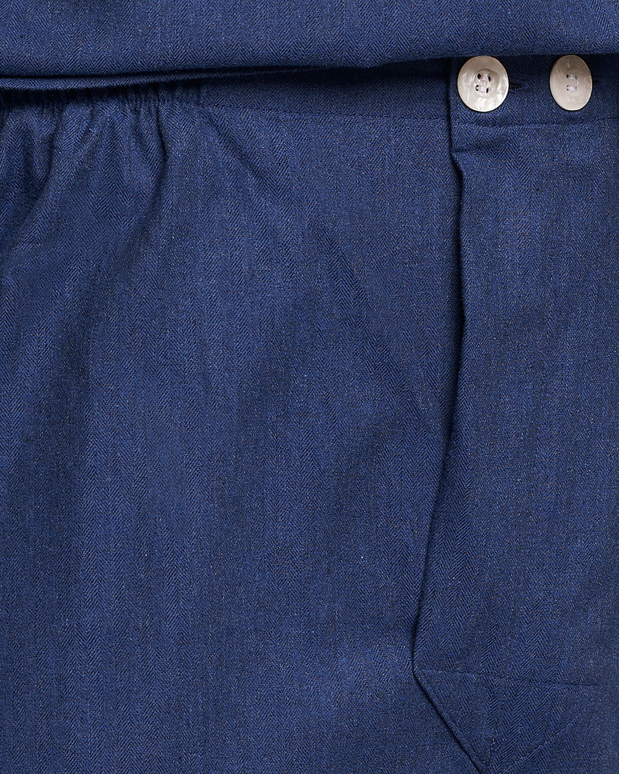 Mies | Yöpuvut ja kylpytakit | Derek Rose | Brushed Cotton Flanell Pyjama Set Navy