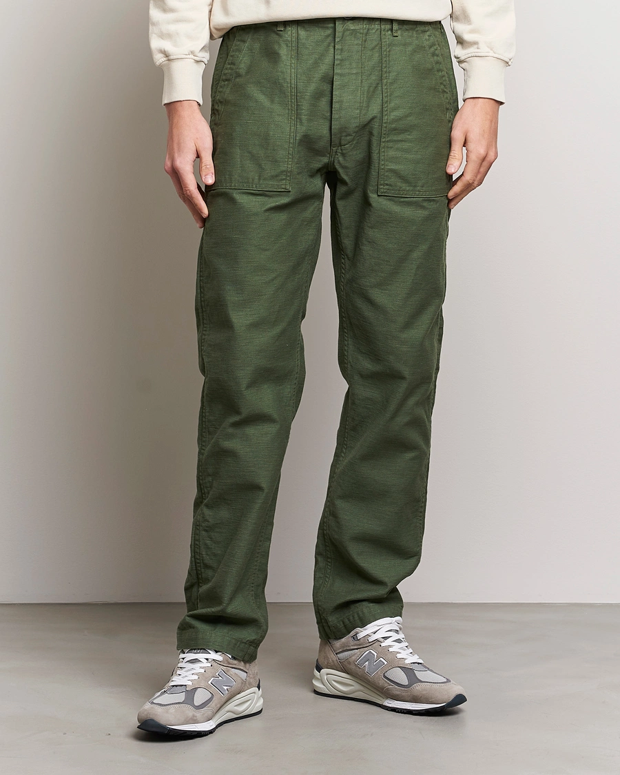 Mies |  | orSlow | Slim Fit Original Sateen Fatigue Pants Green