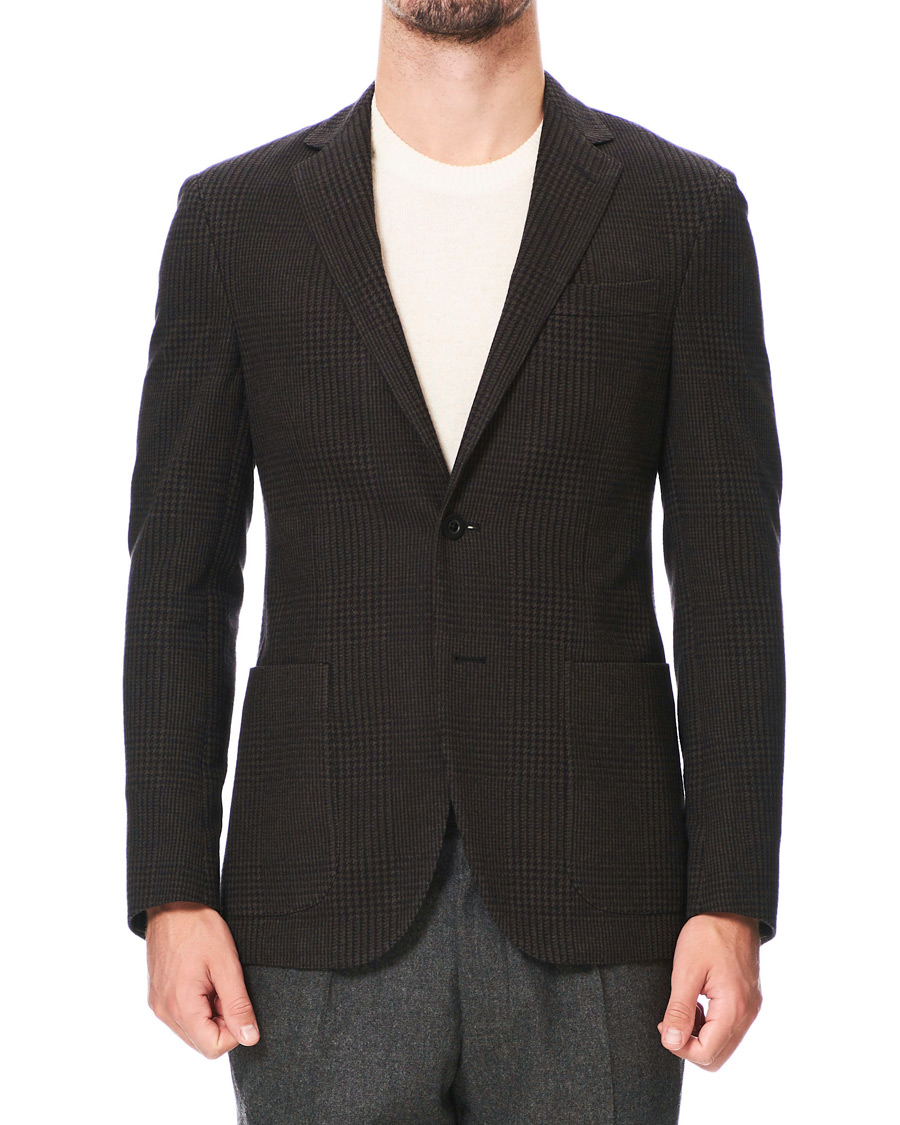 Mies | Pikkutakit | The Gigi | Degas Wool Blend Check Blazer Dark Brown