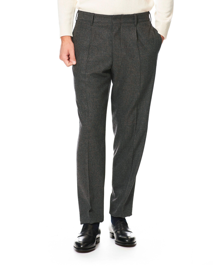 Mies | Housut | The Gigi | Tonga Stretch Flannel Trousers Grey Melange