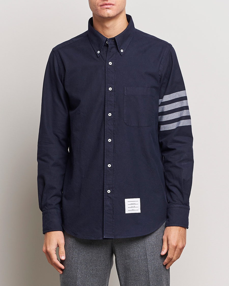 Mies | Kauluspaidat | Thom Browne | 4 Bar Flannel Shirt Navy