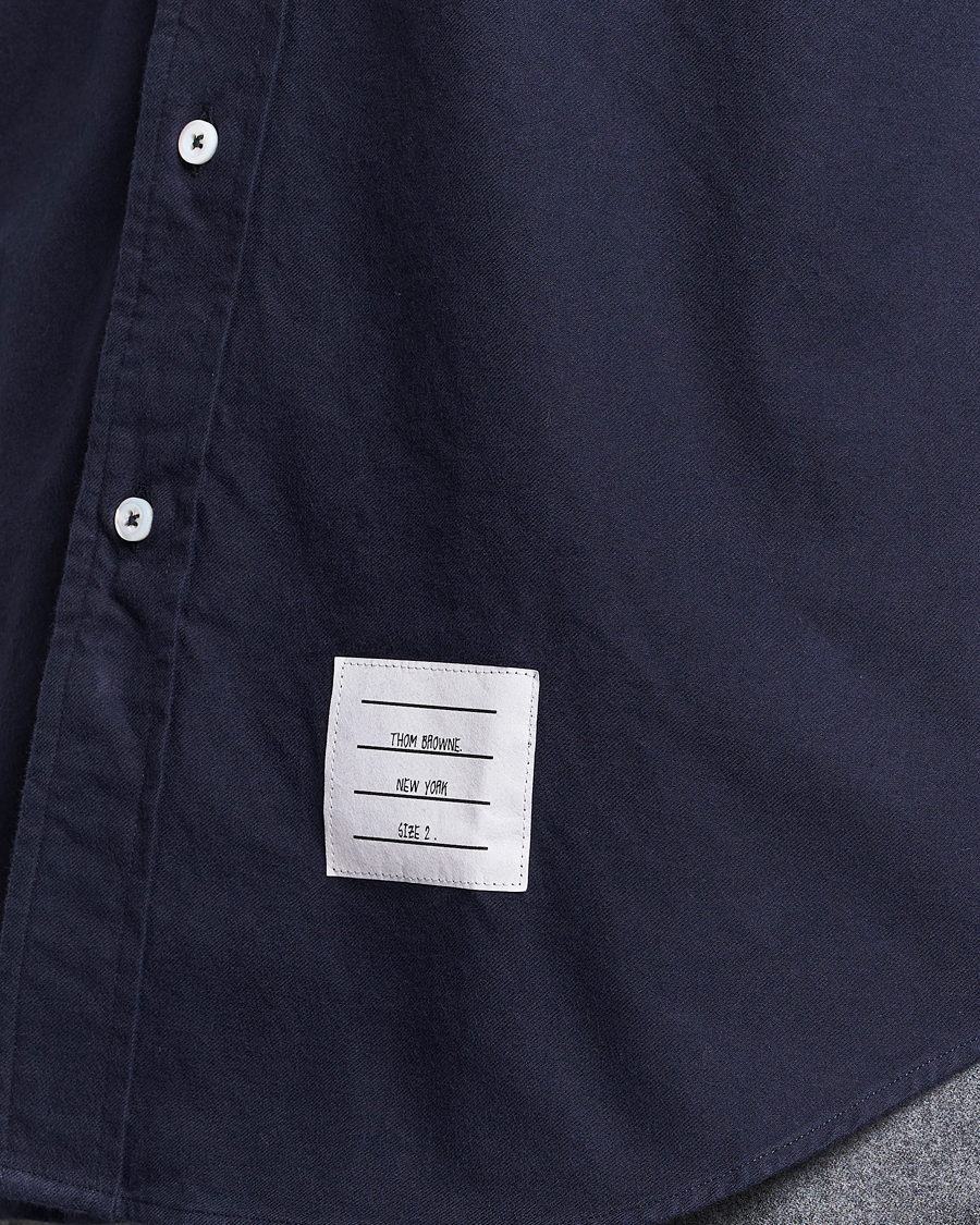 Mies | Kauluspaidat | Thom Browne | 4 Bar Flannel Shirt Navy